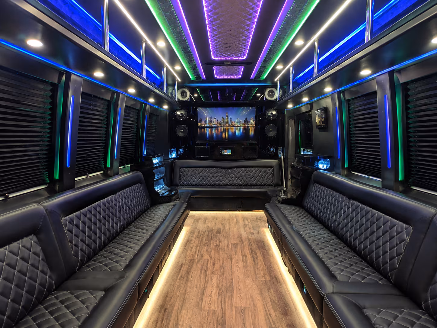 bayonne 25 passenger party bus interior