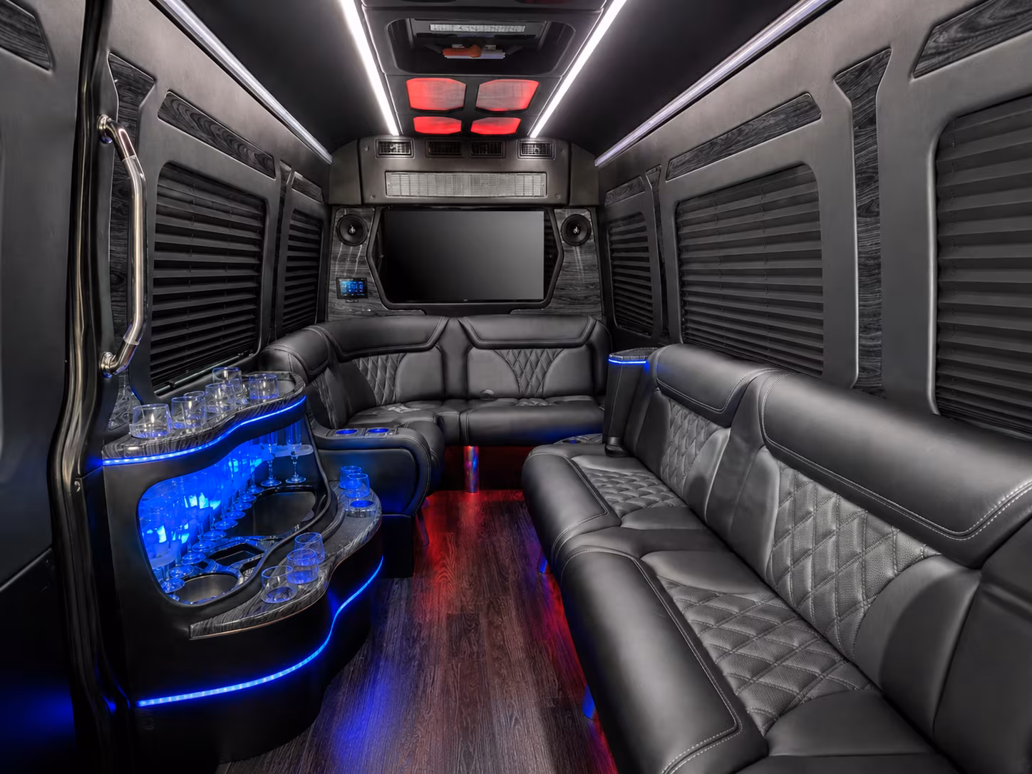 bayonne 40 passenger party bus inside