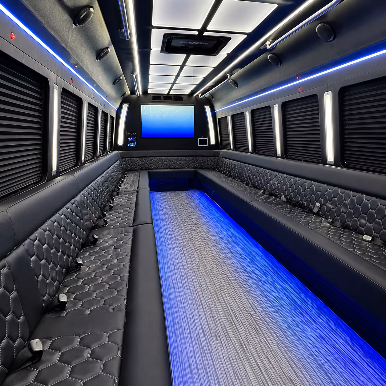 bayonne 50 passenger party bus inside